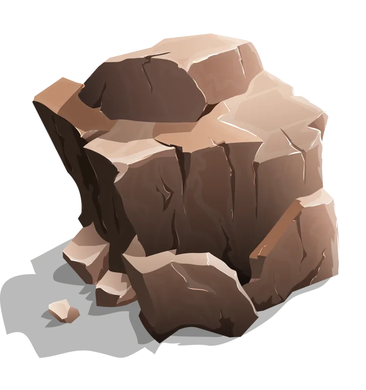 Rock Illustration, Cartoon stone, cartoon Character, game, brown png